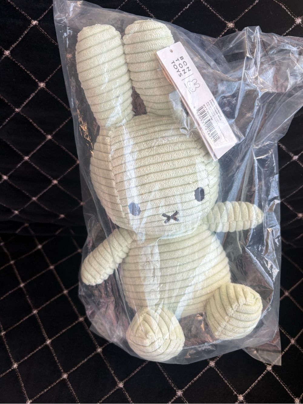 Miffy Corduroy Bunny Plush in Pale Green